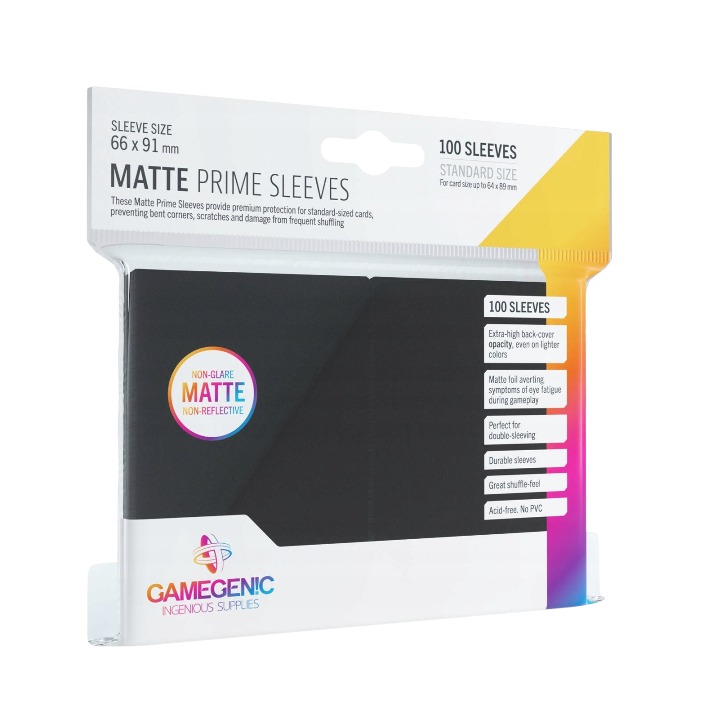 Gamegenic – Matte Prime Black kártyavédő (100 db)