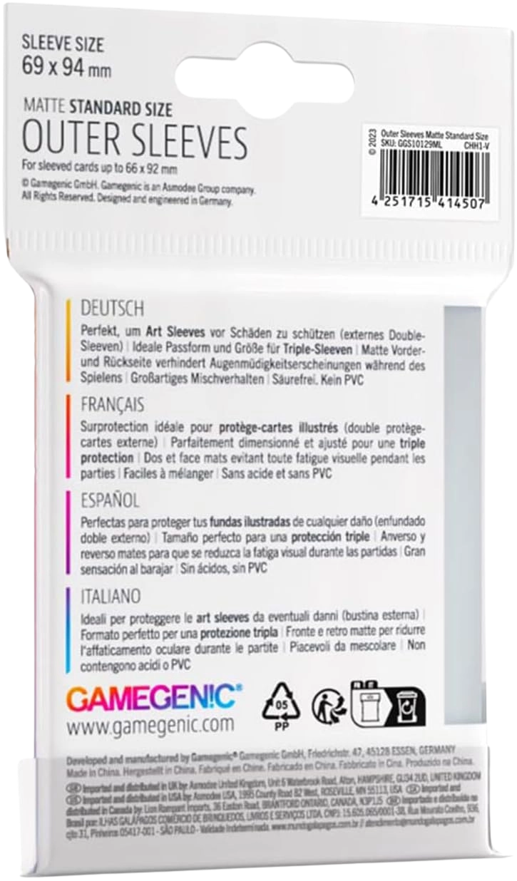 Gamegenic – Outer Sleeves Matte Standard