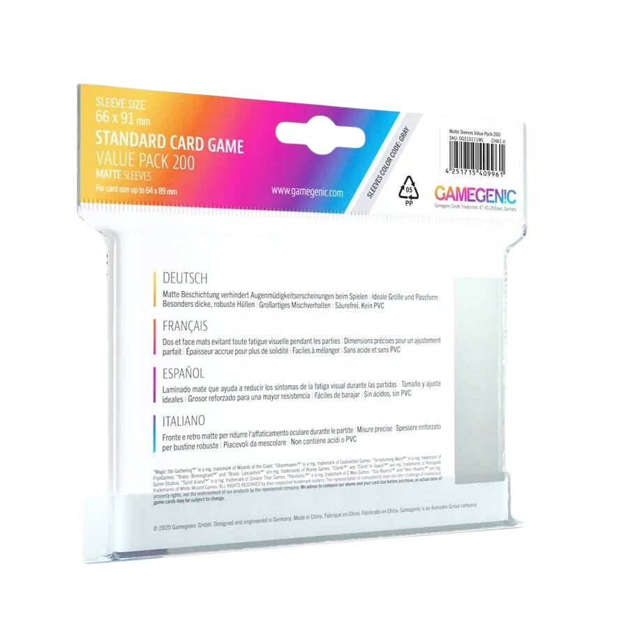 Standard Card Game Value Pack Matte Clear kártyavédő
