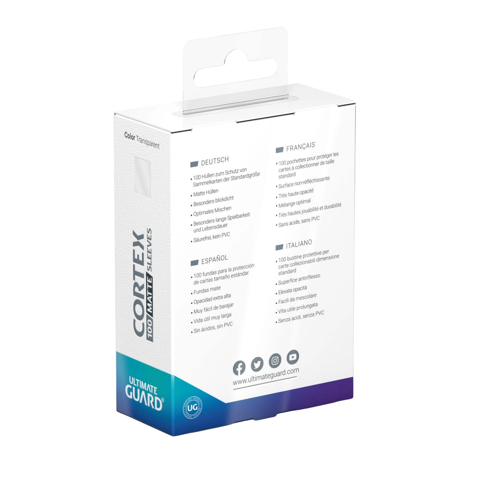 Ultimate Guard Cortex Sleeves Matte Standard Size - Transparent