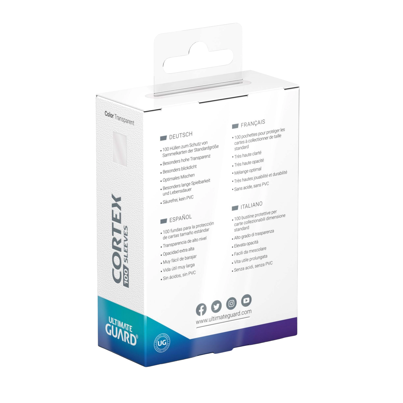 Ultimate Guard Cortex Sleeves Standard Size - Transparent