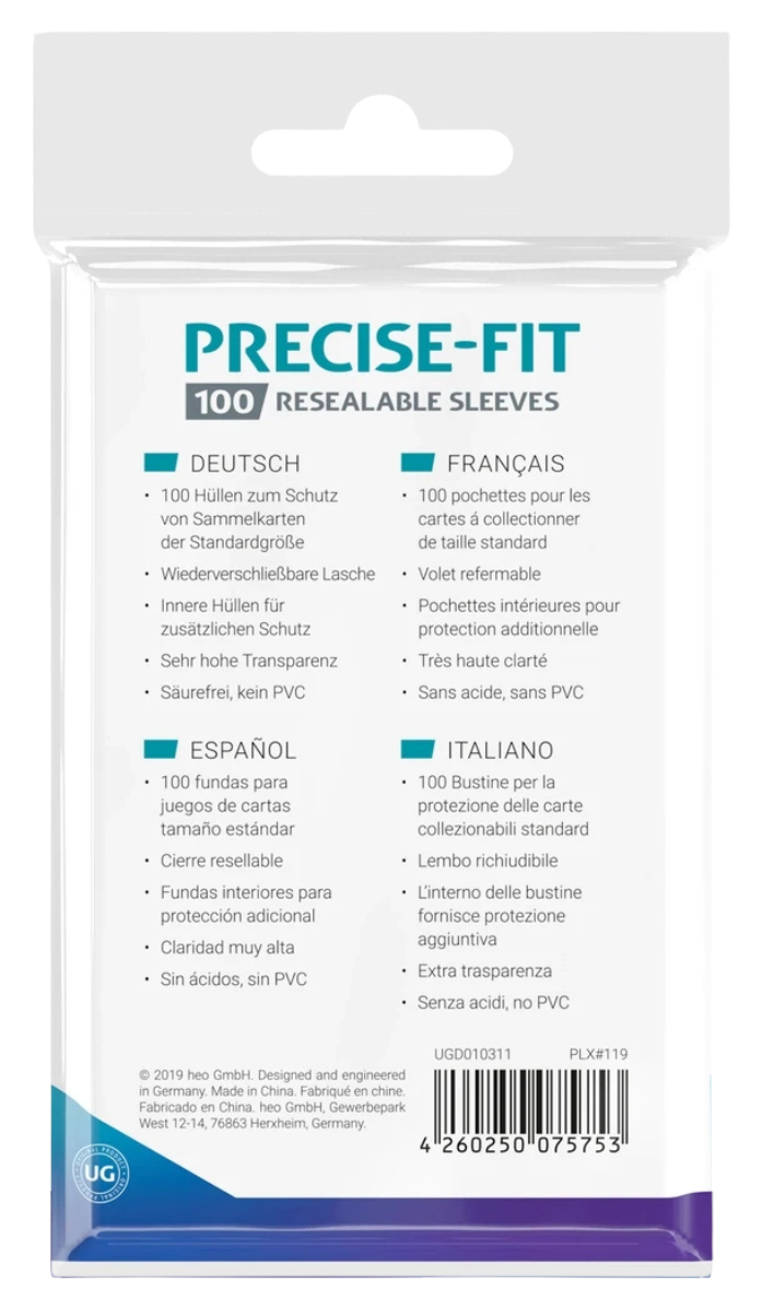 Ultimate Guard Precise-Fit Sleeves Standard Size (100 db) - Visszazárható