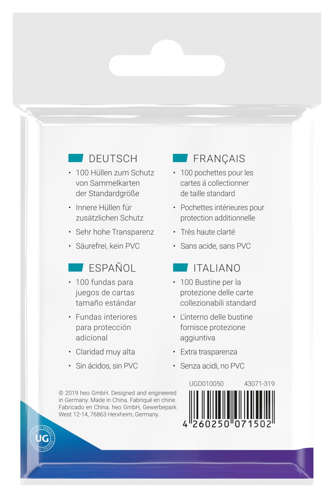 Ultimate Guard Precise-Fit Sleeves Standard Size (100)